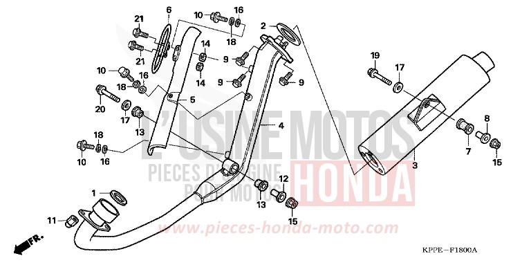 SILENCIEUX D'ECHAPPEMENT de CBR125R MILLENNIUM RED (R263B) de 2007