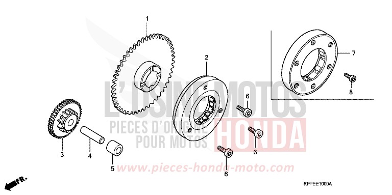EMBRAYAGE DE DEMARRAGE de CBR125R ROSS WHITE (NH196B) de 2007