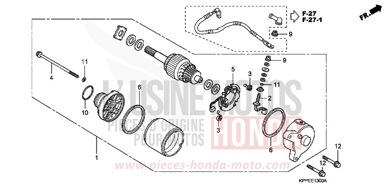 MOTEUR DE DEMARRAGE de CBR125R ROSS WHITE (NH196B) de 2007