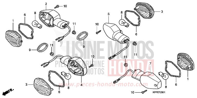 CLIGNOTANT (CBR125RW7/RW9/RWA) de CBR125R ROSS WHITE (NH196B) de 2007
