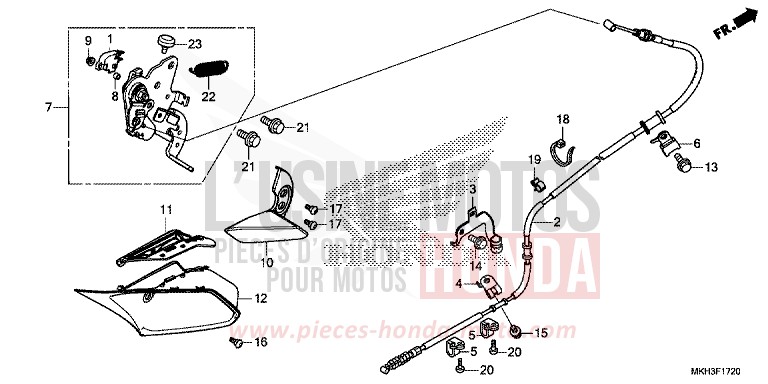 LEVIER DE STATIONNEMENT de X-ADV MAT ARMRED GREEN METALLIC (G208) de 2020