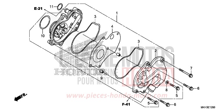 POMPE A EAU de X-ADV MAT BULLET SILVER (NH389) de 2020