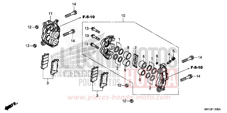 ETRIER DE FREIN AVANT de X-ADV MAT BULLET SILVER (NH389) de 2020