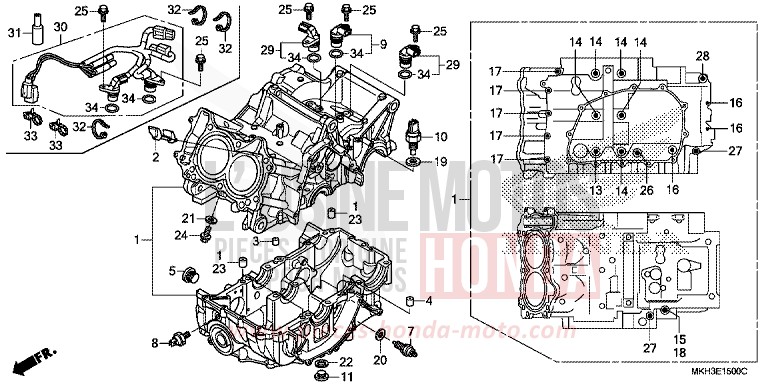 CARTER MOTEUR de X-ADV MAT MOONSTONE SILVER METALLIC (NH378) de 2020