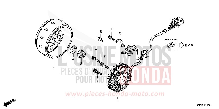 GENERATRICE de CBR125R NITRIC ORANGE (YR271) de 2013