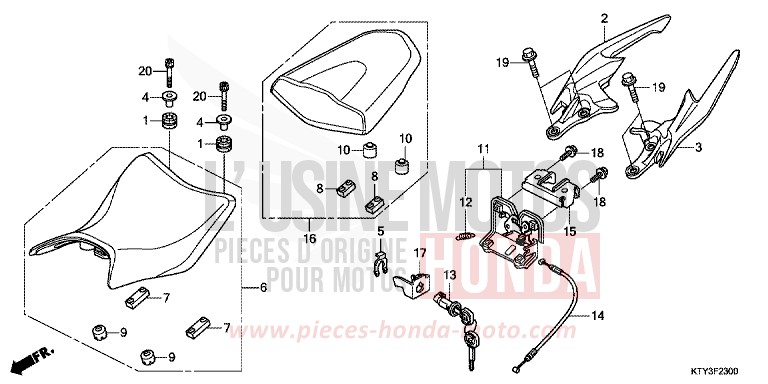 SIEGE de CBR125R NITRIC ORANGE (YR271) 2013