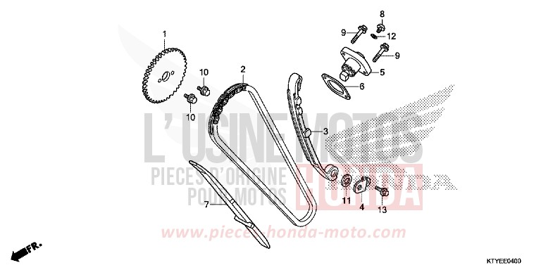 CHAINE A CAMES/TENDEUR de CBR125R NITRIC ORANGE (YR271) 2015