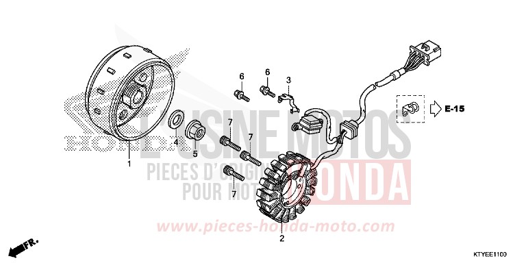 GENERATRICE de CBR125R NITRIC ORANGE (YR271) de 2015