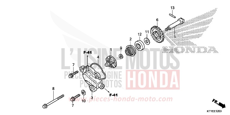 POMPE A EAU de CBR125R NITRIC ORANGE (YR271) 2015