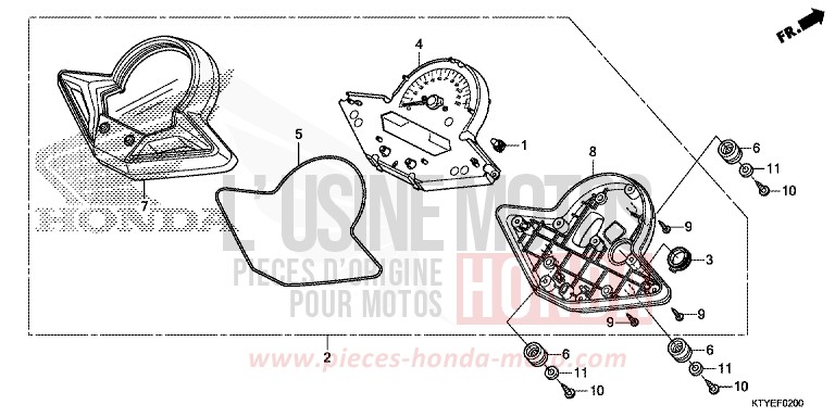 COMPTEUR de CBR125R NITRIC ORANGE (YR271) 2015