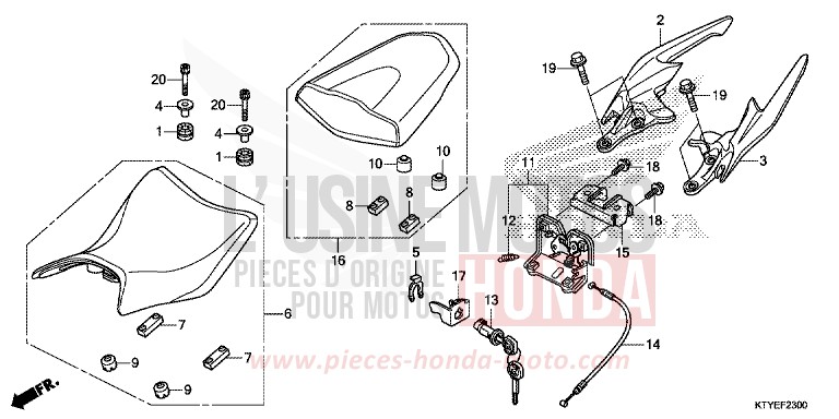 SIEGE de CBR125R NITRIC ORANGE (YR271) 2015