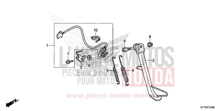 BEQUILLE de CBR125R NITRIC ORANGE (YR271) de 2015