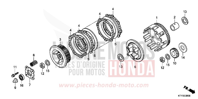 EMBRAYAGE de CBR125R ROSS WHITE (NH196) de 2013