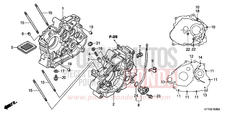 CARTER MOTEUR de CBR125R ROSS WHITE (NH196) de 2013