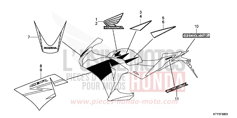 MARQUE/RAYURE (4) de CBR125R ROSS WHITE (NH196) de 2013