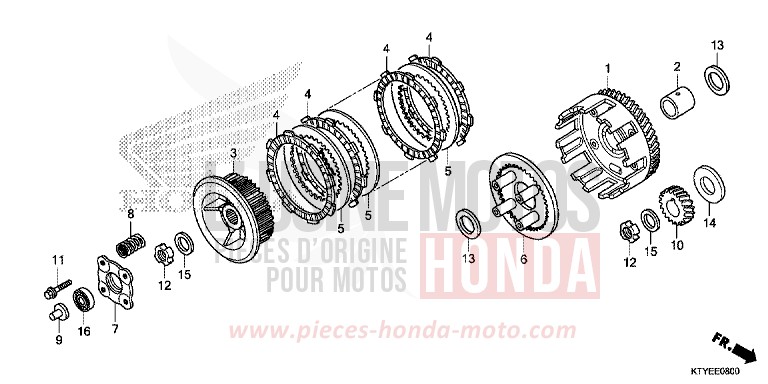 EMBRAYAGE de CBR125R ROSS WHITE (NH196) de 2015