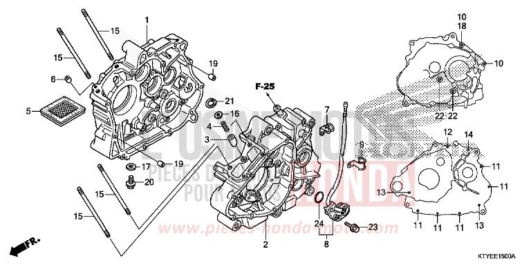 CARTER MOTEUR de CBR125R ROSS WHITE (NH196) 2015