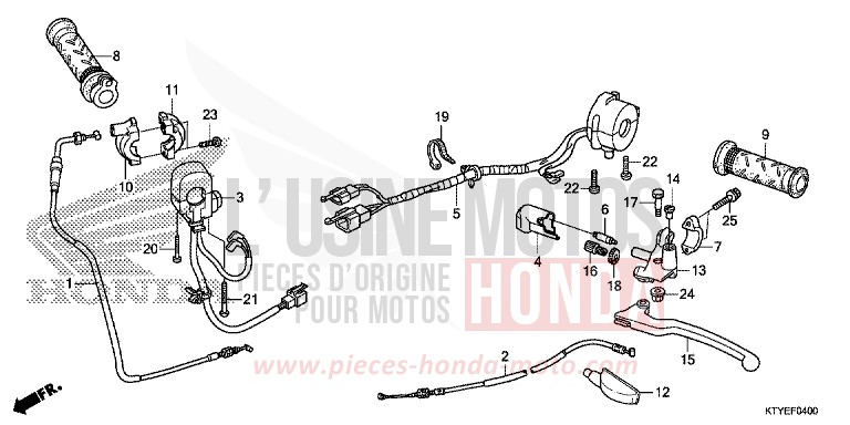 LEVIER DE GUIDON/COMMUTATEUR/CABLE de CBR125R ROSS WHITE (NH196) 2015