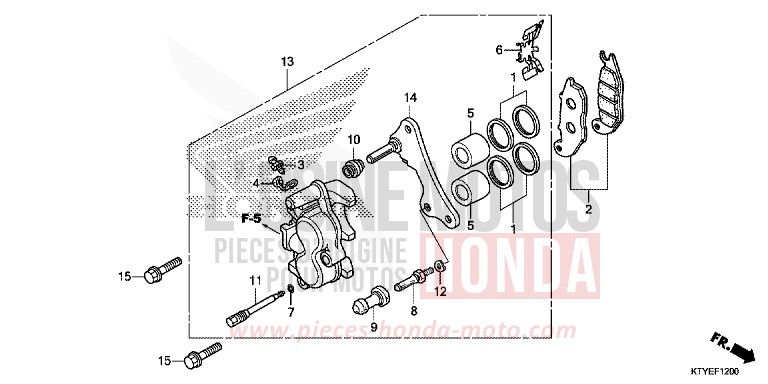 ETRIER DE FREIN AVANT de CBR125R ROSS WHITE (NH196) de 2015