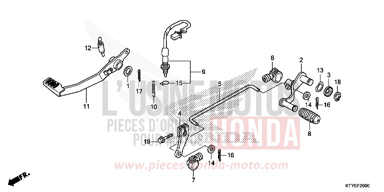 PEDALE de CBR125R ROSS WHITE (NH196) de 2015