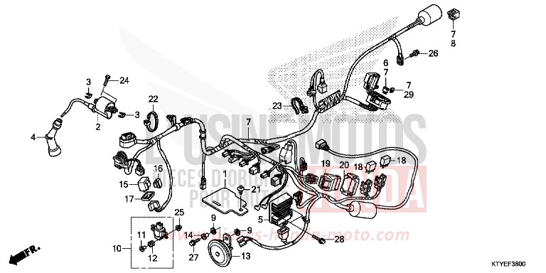 FAISCEAU DES FILS de CBR125R ROSS WHITE (NH196) 2015