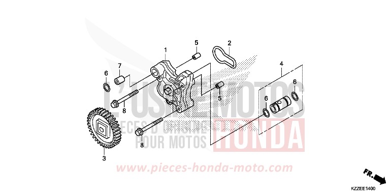 POMPE A HUILE de CRF250L EXTREME RED (R292) de 2017