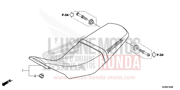 SIEGE de CRF250L EXTREME RED (R292) de 2017