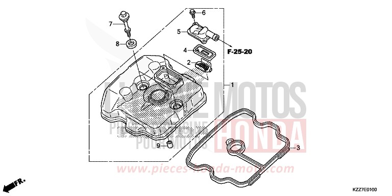 COUVERCLE DE CULASSE de CRF250L NOIR (NH1) de 2019