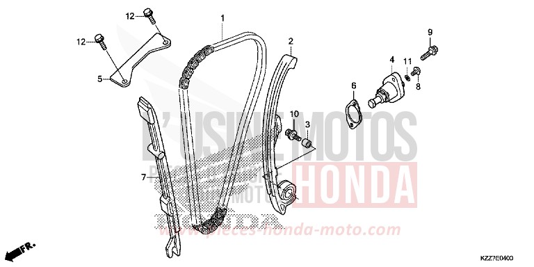 CHAINE A CAMES/TENDEUR de CRF250L NOIR (NH1) de 2019