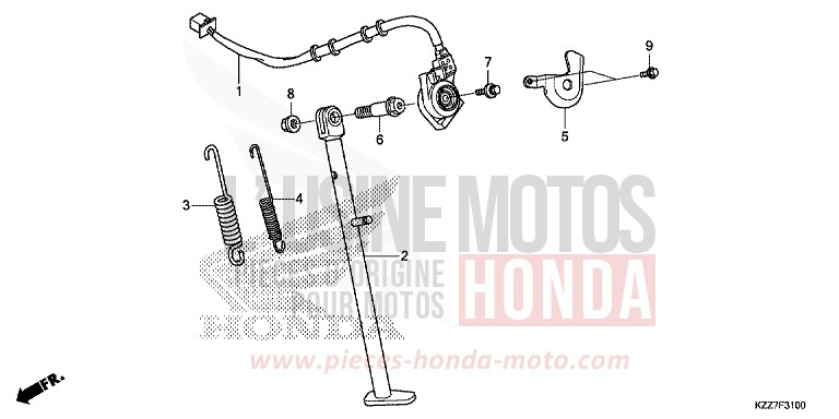 BEQUILLE de CRF250L NOIR (NH1) de 2019