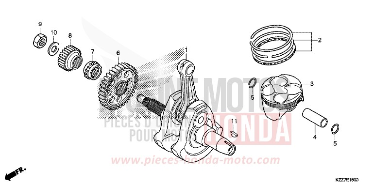 VILEBREQUIN/PISTON de CRF250L EXTREME RED (R292) de 2019