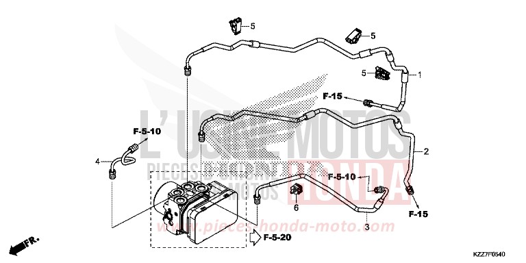 TUYAU DE FREIN de CRF250L EXTREME RED (R292) de 2019