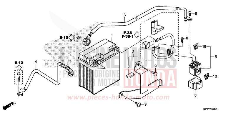 BATTERIE de CRF250L EXTREME RED (R292) de 2019