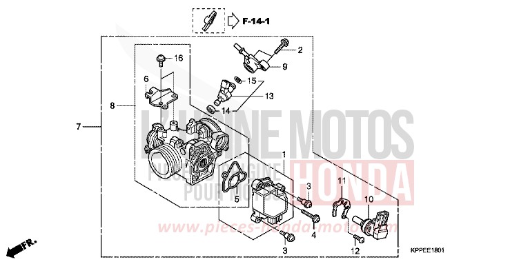 CORPS DE PAPILLON de CBR125R GRAPHITE BLACK (NHB01) 2009