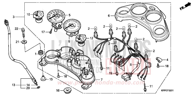 COMPTEUR (CBR125RW7/RW9/RWA) de CBR125R ROSS WHITE (NH196H) 2009