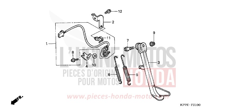 BEQUILLE de CBR125R GRAPHITE BLACK (NHB01K) de 2010