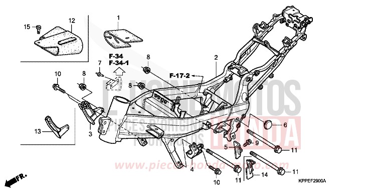 CARROSSERIE DE CHASSIS de CBR125R GRAPHITE BLACK (NHB01K) 2010