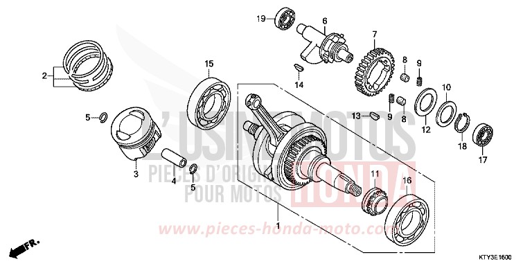 VILEBREQUIN/PISTON de CBR125R ASTEROID BLACK METALLIC (NHA35) de 2011