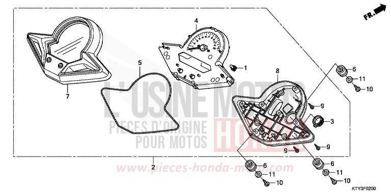 COMPTEUR de CBR125R ASTEROID BLACK METALLIC (NHA35) 2011