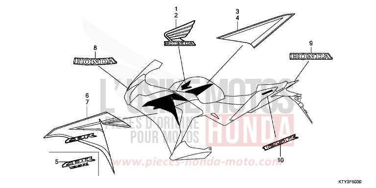 MARQUE/RAYURE (1) de CBR125R ASTEROID BLACK METALLIC (NHA35) de 2011