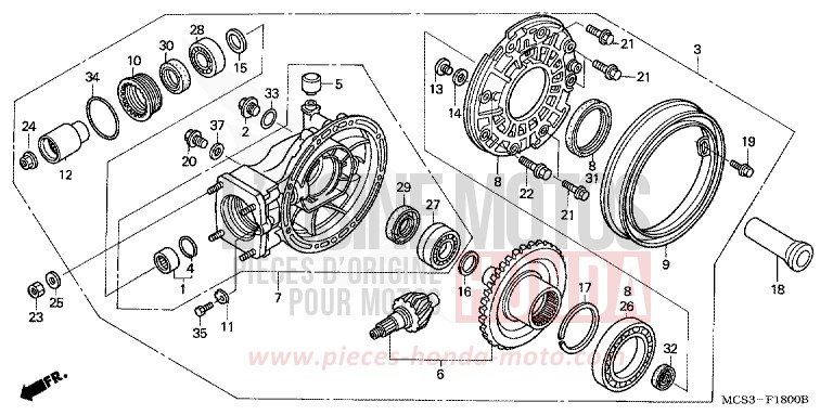 ENGRENAGE MENE DE SORTIE (ST1300) de ST1300 AMAZONA GREEN METALLIC (BG125) 2002
