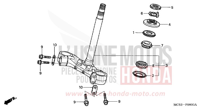 TIGE DE DIRECTION de ST1300 DEGITAL SILVER METALLIC (NHA30) 2004