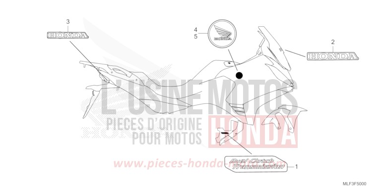 MARQUE/EMBLEME de NT1100 PEARL GLARE WHITE (NHB53) de 2022