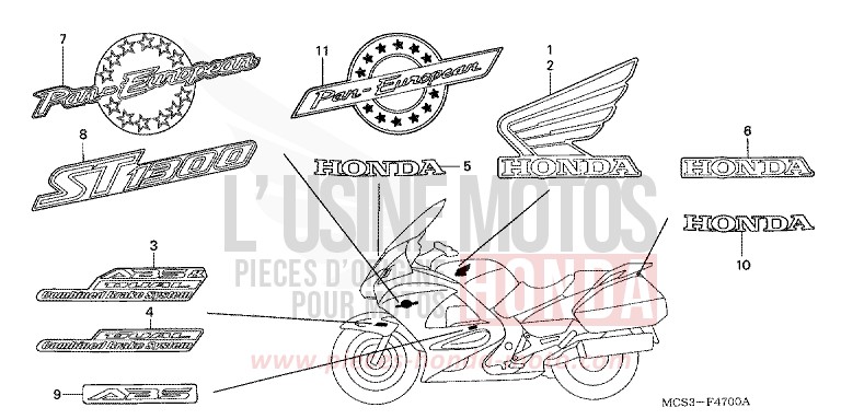 MARQUE de ST1300 TOWER SILVER METALLIC (NH478) 2002