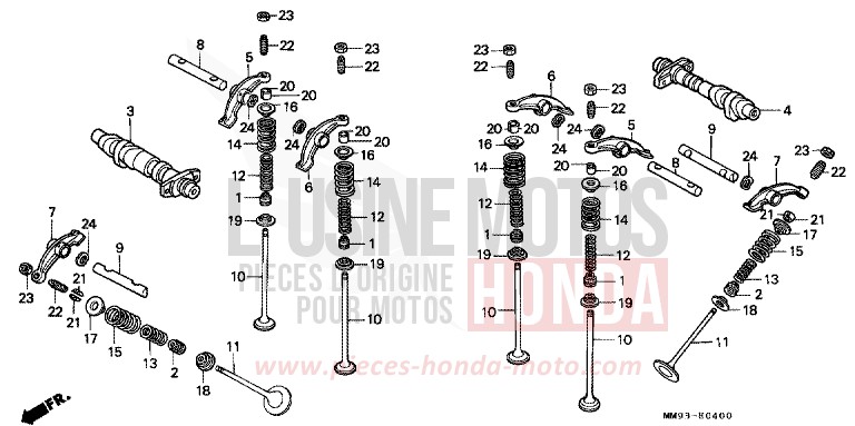ARBRE A CAMES/SOUPAPE de TRANSALP CANDY TAHITIAN BLUE (PB215A) 1989