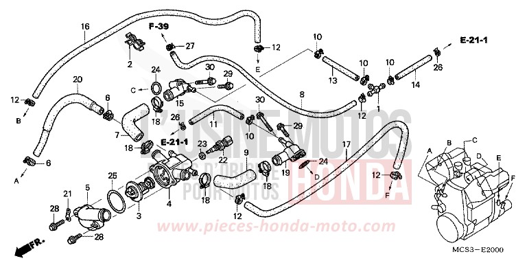 TUYAU D'EAU de ST1300 ACHILLES BLACK METALLIC-U (NH124) de 2006