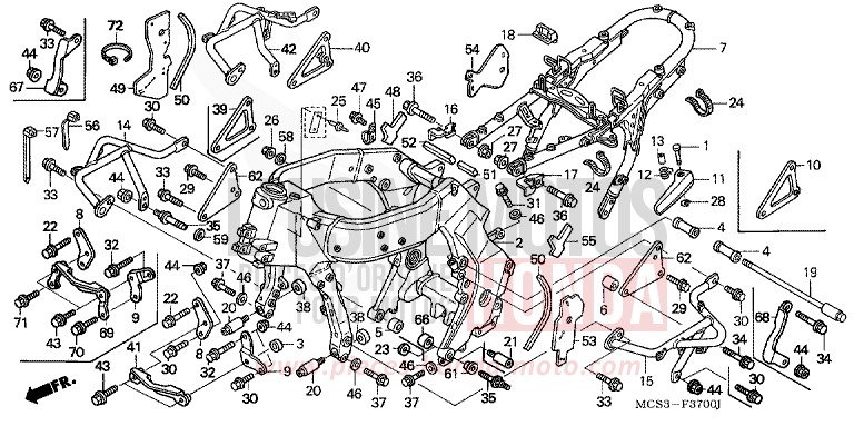 CARROSSERIE DE CHASSIS de ST1300 ACHILLES BLACK METALLIC-U (NH124) 2006