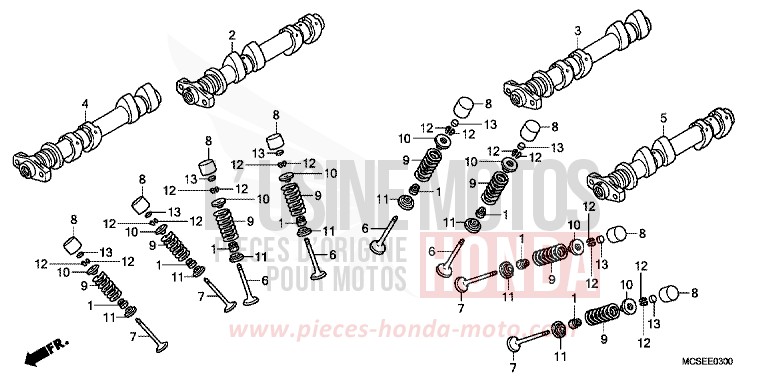 ARBRE A CAMES/SOUPAPE de ST1300 PEARL COSMIC BLACK (NHA64) 2009
