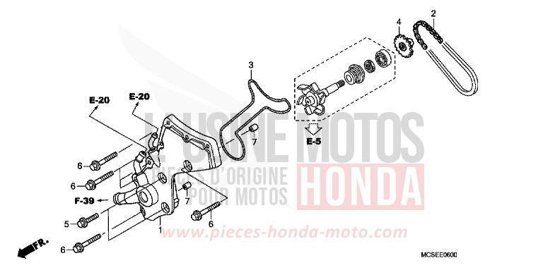 COUVERCLE DE POMPE A EAU de ST1300 PEARL COSMIC BLACK (NHA64) de 2009