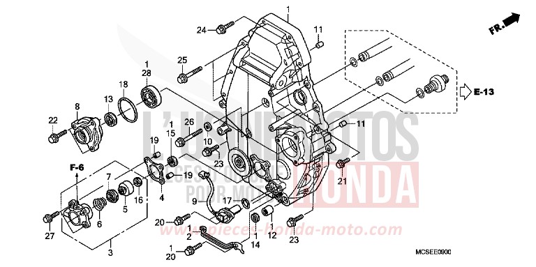 PANNEAU DE CARTER-MOTEUR de ST1300 PEARL COSMIC BLACK (NHA64) 2009